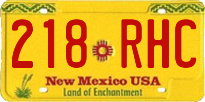 NM license plate 218RHC