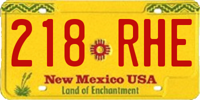 NM license plate 218RHE