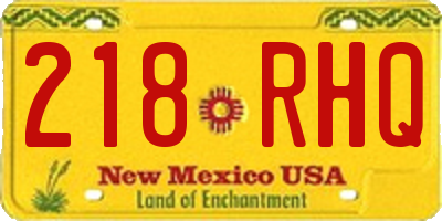 NM license plate 218RHQ