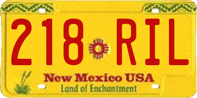 NM license plate 218RIL