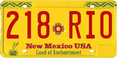 NM license plate 218RIO