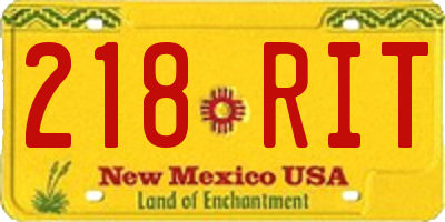 NM license plate 218RIT