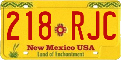 NM license plate 218RJC