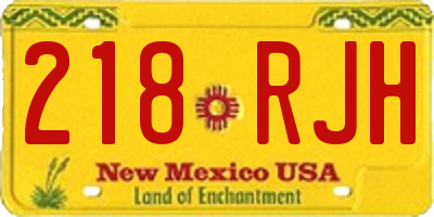NM license plate 218RJH