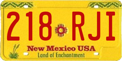 NM license plate 218RJI