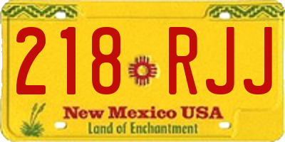 NM license plate 218RJJ
