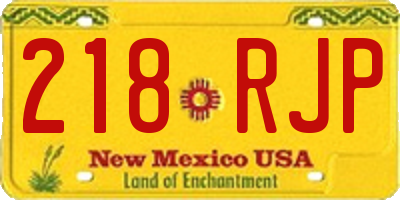 NM license plate 218RJP