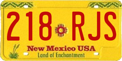 NM license plate 218RJS