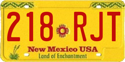 NM license plate 218RJT