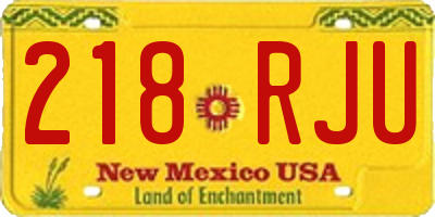 NM license plate 218RJU