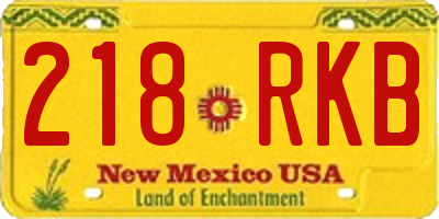 NM license plate 218RKB