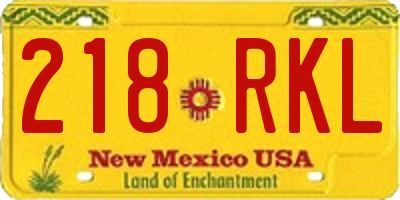 NM license plate 218RKL