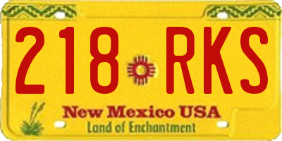 NM license plate 218RKS