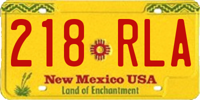 NM license plate 218RLA