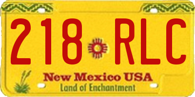 NM license plate 218RLC