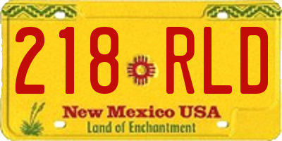 NM license plate 218RLD