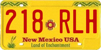NM license plate 218RLH