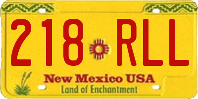 NM license plate 218RLL