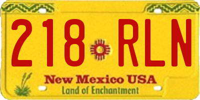 NM license plate 218RLN