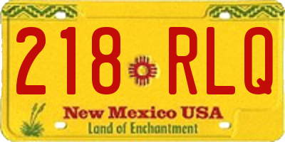 NM license plate 218RLQ