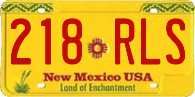 NM license plate 218RLS