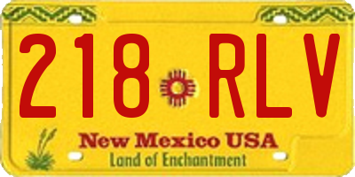NM license plate 218RLV