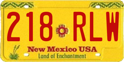 NM license plate 218RLW