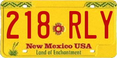 NM license plate 218RLY