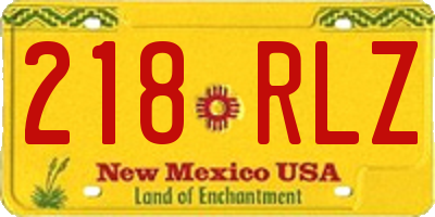 NM license plate 218RLZ