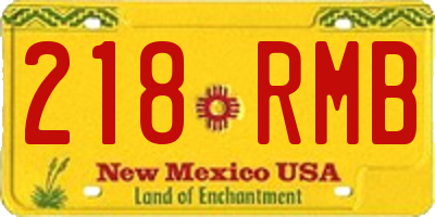 NM license plate 218RMB