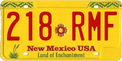 NM license plate 218RMF