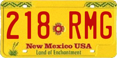 NM license plate 218RMG