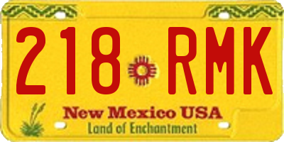 NM license plate 218RMK