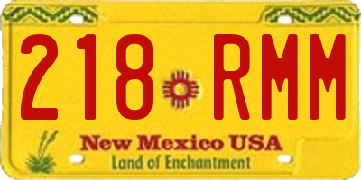 NM license plate 218RMM