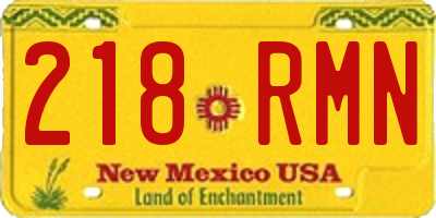 NM license plate 218RMN