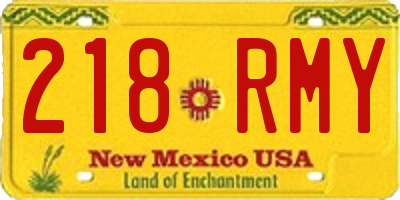 NM license plate 218RMY