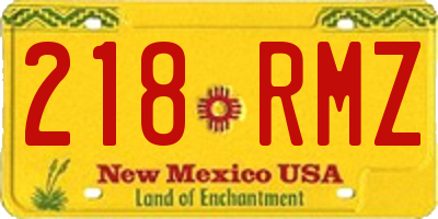 NM license plate 218RMZ