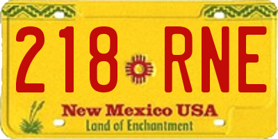 NM license plate 218RNE