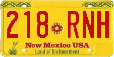 NM license plate 218RNH