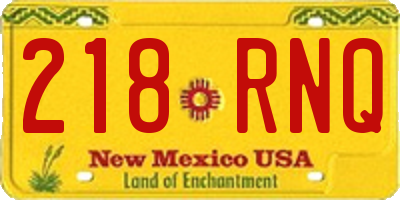 NM license plate 218RNQ
