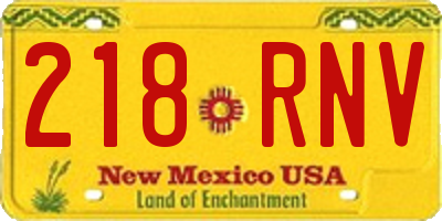 NM license plate 218RNV