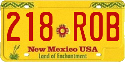 NM license plate 218ROB
