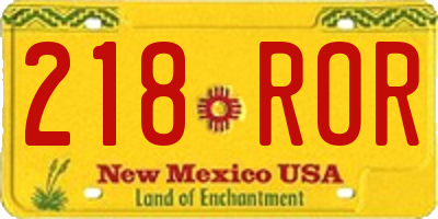 NM license plate 218ROR