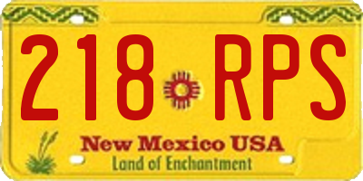 NM license plate 218RPS