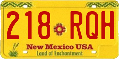 NM license plate 218RQH