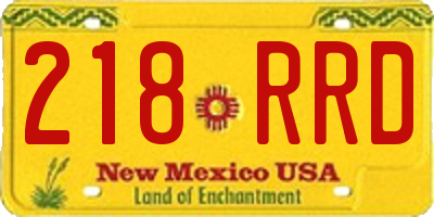 NM license plate 218RRD