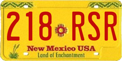 NM license plate 218RSR