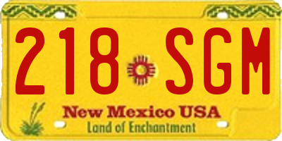 NM license plate 218SGM