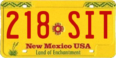 NM license plate 218SIT