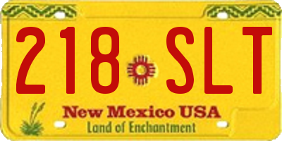 NM license plate 218SLT